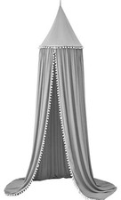 Baby Kids Bed Pom Ball Canopy Bedcover Mosquito Net Curtains Bedding Dome Tent