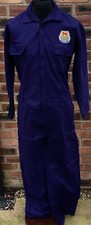Retro Morris Badged Zip Front Navy Boiler Suit Polycotton Overalls Size L 42-45"