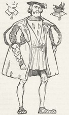 ENGLAND. A Man costume of reign Henry VIII 1926 old vintage print picture