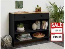 Console/Dresser Black and Oak