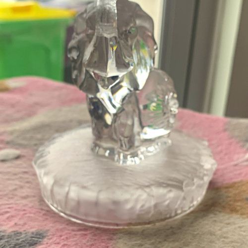 Clear glass elephant calf - glass,