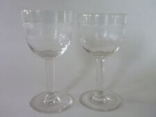 Pall Mall Spiral Etched Glasses - 2 Sherry Port etc - Edwardian