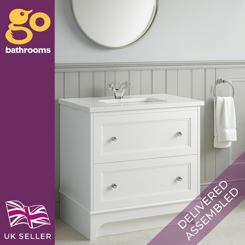 White bathroom vanity - bathroom, unit