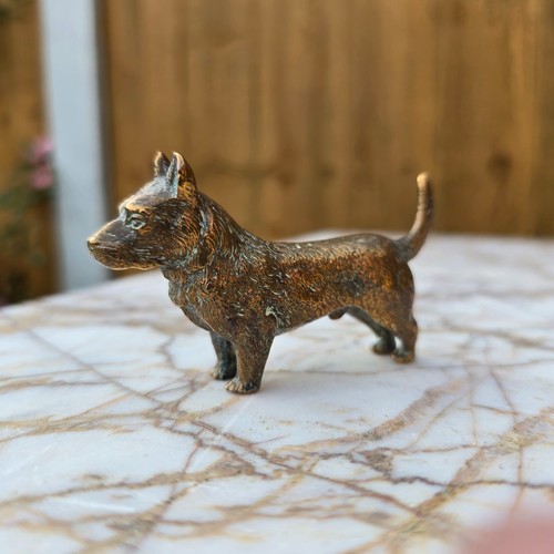 Antique bronze dog - dog, austrian