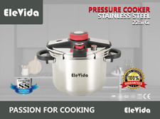 Elevida© Preumium Easy Pressure Cooker, Stainless Steel,6 L ,37 x 25.2 x 22.2 cm