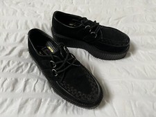 Demonia Creepers 402S Black Suede Loafer Platform Shoes Size UK 5 / US 6 (EUC)