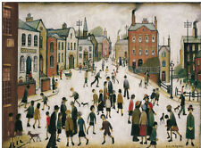 L S Lowry - A Village Square - MEDICI POSTCARDS