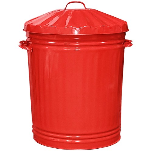 90l large red colour - metal, bin