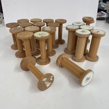 Bundle Of 20 Wooden Haberdashery Display Bobbins / Reels / Spools