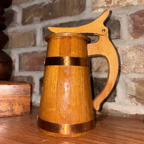 Vintage wooden beer stein - vintage,