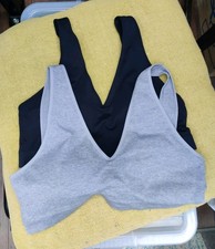 Two Size 2xl Padded Stretch Bras Black And Grey Opening At Back George At Asda