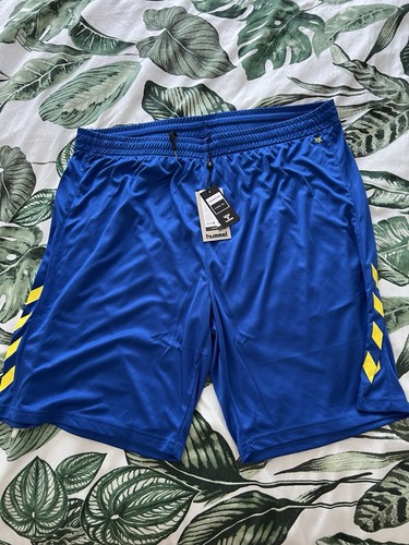 Hummel mens poly blue shorts - mens,