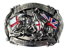 British By Birth Belt Buckle English Flag St George Dragon