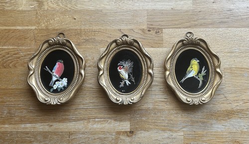 Vintage reverse glass bird - vintage,