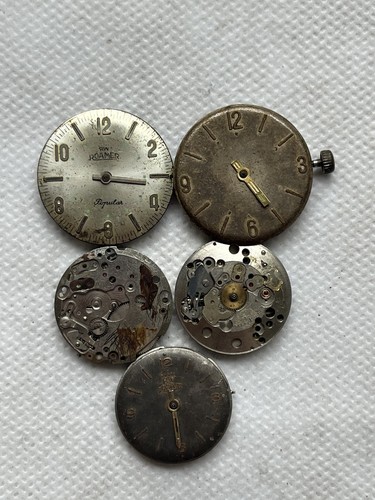 5pc vintage watch movement - movement, lot