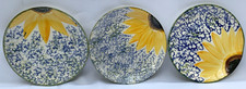 3 Poole Pottery 'Vincent' Sunflower 8.5" Salad/Fish/Pud Plates