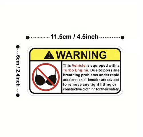 1pc funny turbo engine - turbo, warning