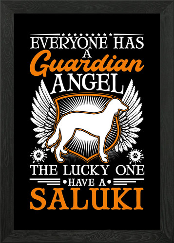 Saluki guardian angel framed - guardian,