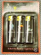 3 Pack Guinness Bottle Opener Lighters - Official Merchandise - Gift - Licensed