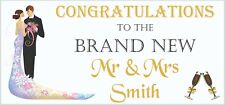 2 PERSONALISED Congratulations Wedding Banners Party Decorations Mr & Mrs 002