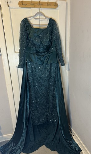 Emerald green beaded evening - emerald,