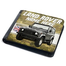 Personalised Land Rover Wallet British Classic Car Defender Dad Mens Gift CL27
