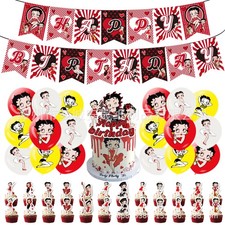 Betty Boop Birthday Party Decorations Set Plates Cake Toppers Balloons Banner