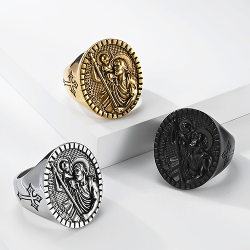 Mens stainless steel saint - mens, st