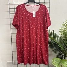 Bon Marche Red star print  100% Cotton round neck Nightdress Size 8/10 new 