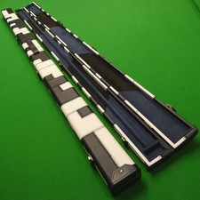 1PC SNOOKER CUE CASE / POOL CUE HARD CASE - BLACK & WHITE PATCHWORK - RIVETED
