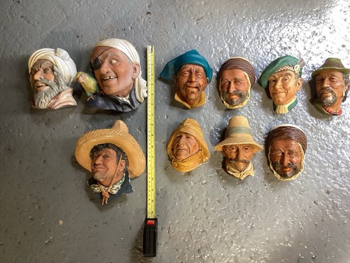 Bossons chalkware heads the - chalkware, heads,the