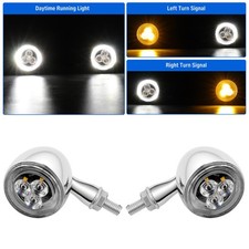 2x Motorcycle LED Bullet Running Turn Signal Blinker Lights For Harley Davidson