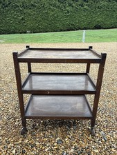 Vintage Dark Hardwood Hostess Trolley