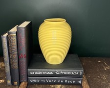 Beautiful Objects: A vintage yellow, ribbed, ovoid shaped ceramic vase