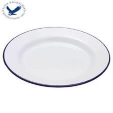 Falcon  Genuine Enamel 26cm Flat Dinner Plate - White Enamel 