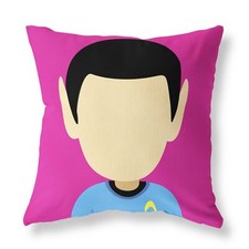 Star Trek Doctor Spock FILLED CUSHION Zip Designer Pink