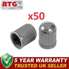50x Tyre Valve Dust Air Caps Silver Grey For Alloy/Steel Wheels All Models RTG