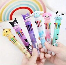 Sanrio Hello Kitty Kuromi and Characters Ballpoint Pen  0.7mm 10 colors in 1 Pen