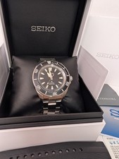 Seiko Prospex SBDY131 Black Samurai Diver Bracelet Watch & Spare Silicone Strap 