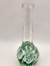 Vintage Italian Murano Art Glass Vase Signed by Artist - Hand Blown Clear