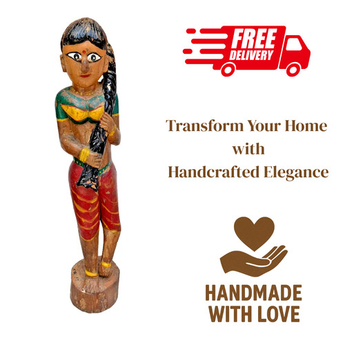 Antique finish wooden - wooden, woman
