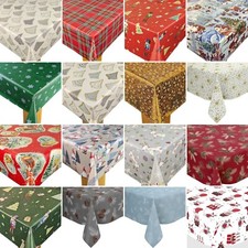CHRISTMAS WIPE CLEAN TABLECLOTH COVER VINYL OILCLOTH WIPEABLE 140 x 100 cm