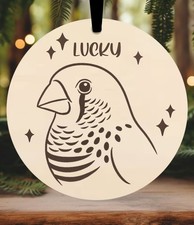 Zebra Finch Christmas Bauble