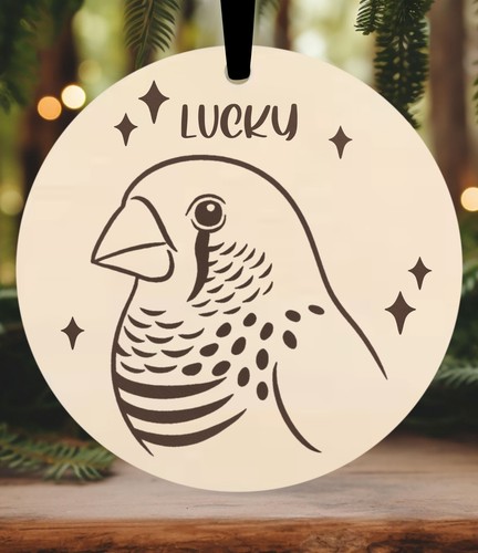 Zebra finch christmas bauble - finch,