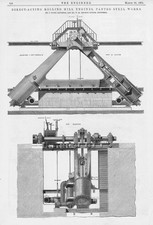 PANTEG STEELWORKS Monmouthshire Rolling Mill Engines 2 x Engineering Prints 1875