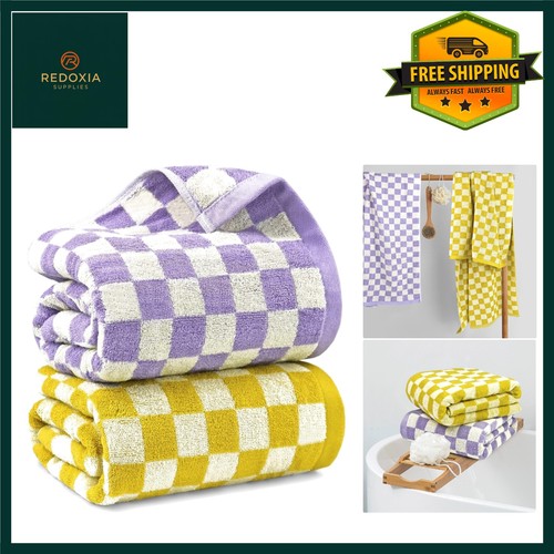 Soft checkered cotton bath - checkered,