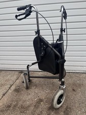 Rollator 3-Wheeled Walker Trolley Mobility Aid with Shopping Bag, Foldable