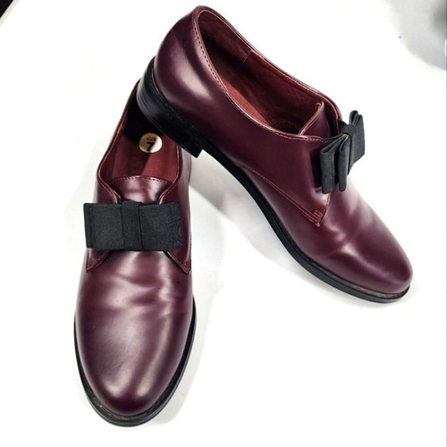 Troupe burgundy bow - burgundy, leather