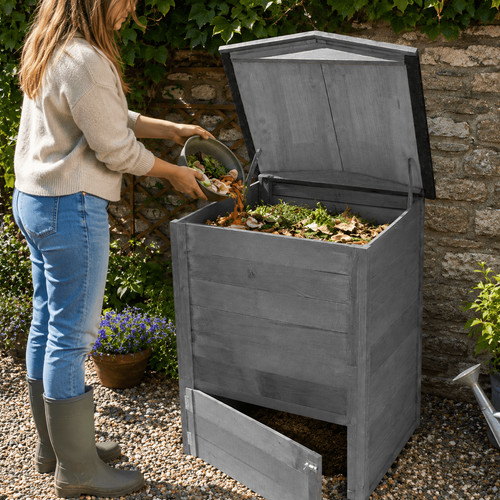 Wooden beehive compost bin - wooden,