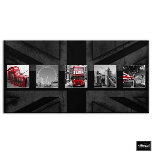 London red bus phonebox - bus, flag